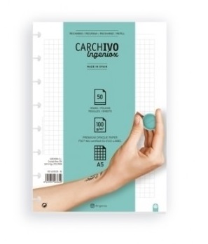 RECAMBIO A5 CUADROS INGENIOX CARCHIVO Papelería Lozano