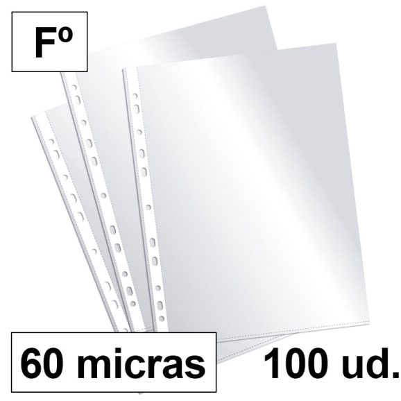 Fundas multitaladro transparentes 60 micras Folio