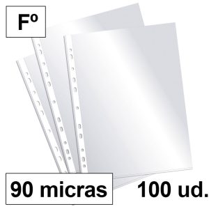 Fundas multitaladro transparentes 90 micras Folio