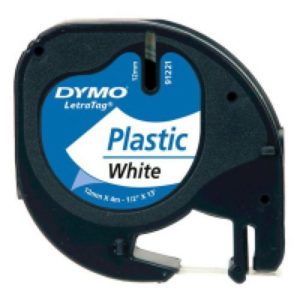 Cinta Dymo LetraTag plástico blanco