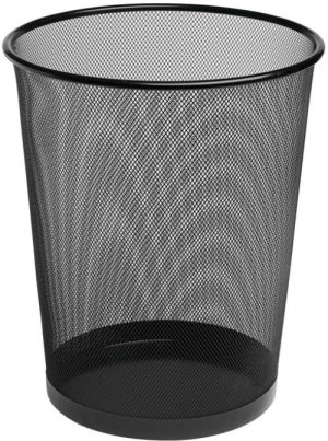 Papelera metálica rejilla negra