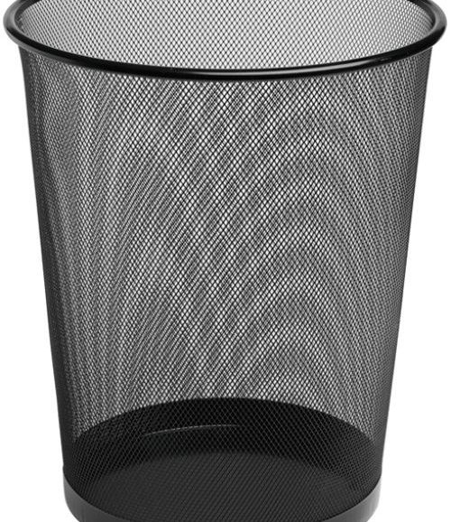 Papelera metálica rejilla negra
